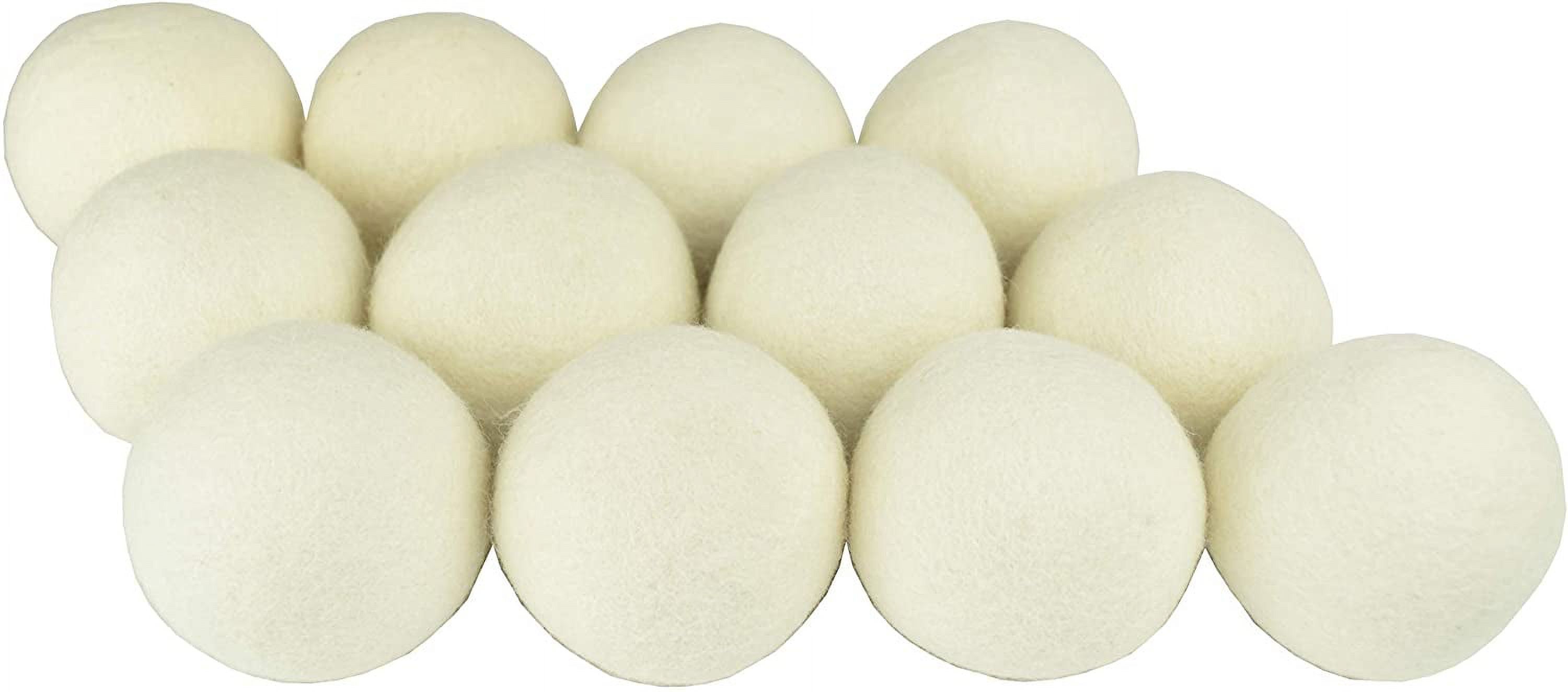 SnugPad Wool Dryer Balls Natural Fabric Softener 100% Organic, 12-Pack