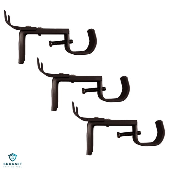 Satori Home SnugSet 7/16" to 1"Dia. Bronze No-Tool Universal Adjustable Curtain Rod Brackets (3 Count)