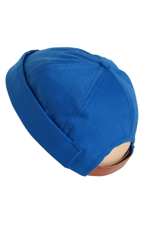 - Brimless Adjustable Docker Hat Beanie | Retro Cotton No Visor Cap Men and Women, Blue