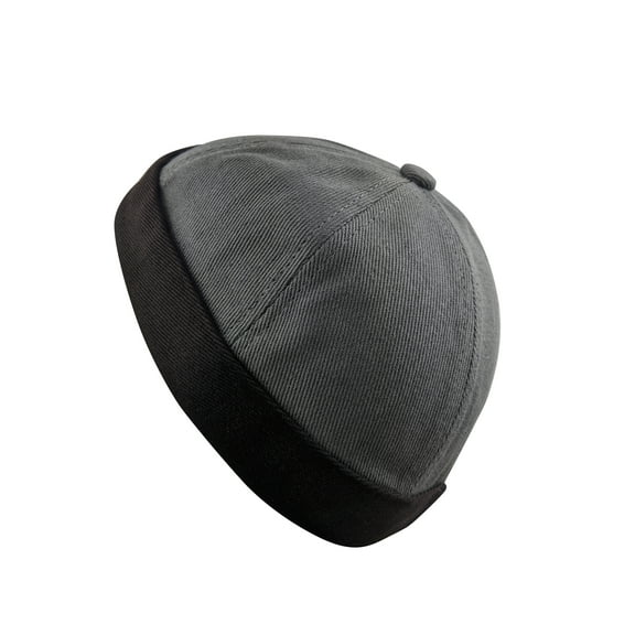 SnugZero - Brimless Adjustable Docker Hat Beanie | Retro Cotton No Visor Cap Men and Women, Gray & Dark Brown