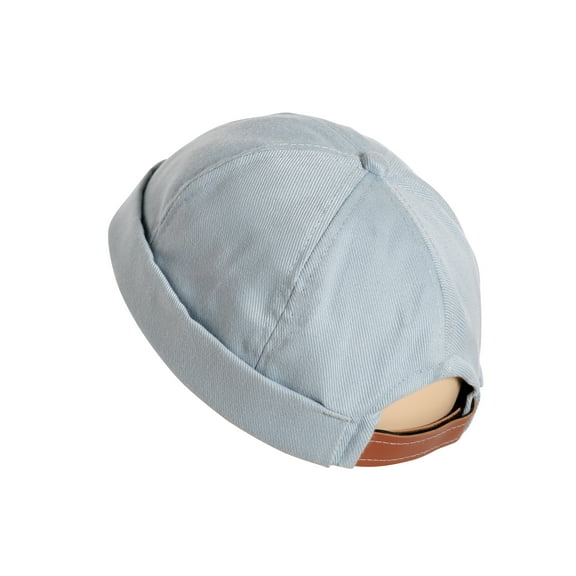 SnugZero - Brimless Adjustable Docker Hat Beanie | Retro Cotton No Visor Cap Men and Women, Light Blue