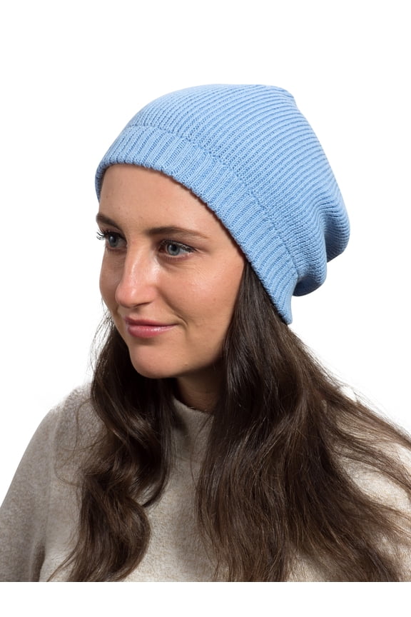 Cotton Beanie Hats For Men & Women For All Season , Baby Blue