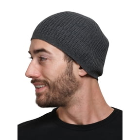 SnugZero Over-the-Ear Kufi Beanie Checkered Knit Adult, Dark Gray