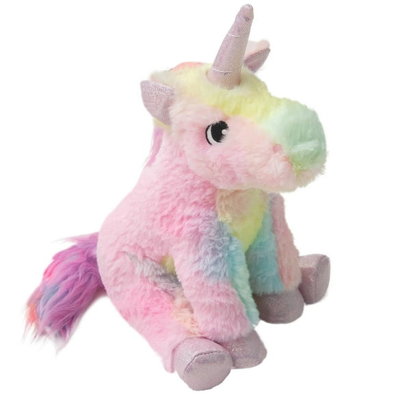 SnugArooz: Tye the Unicorn - Rainbow Plush Dog Toy, Squeaks & Crinkles, Pet Multi-Sensory Play, Recycled Material, 4x9" Soft-Cuddly Magical Companion