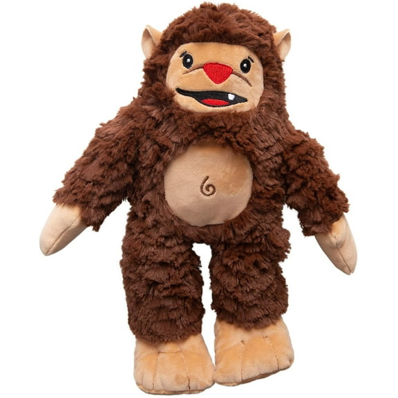 SnugArooz: Billy the Big Foot - Brown Plush Dog Toy, Squeaks-Crinkles, Pet Multi-Sensory Play, Recycled Material, 6x11" Soft-Cuddly Mythical Companion