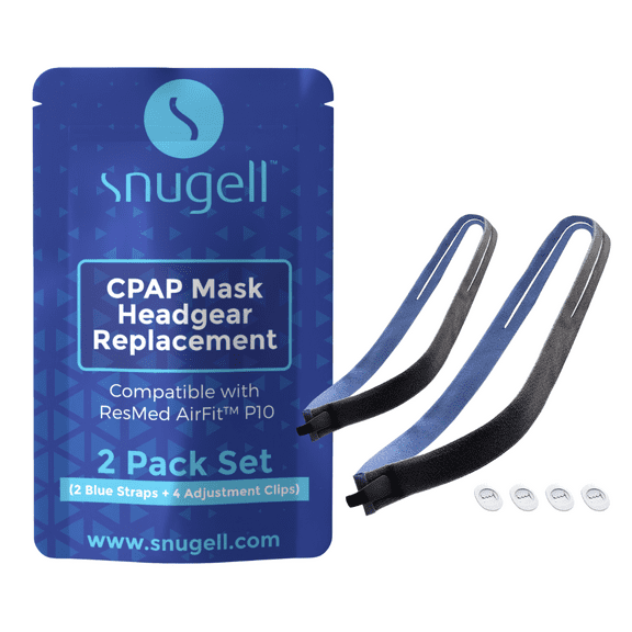 Snugell Blue Headgear Strap for ResMed AirFit P10 CPAP Mask 2 Packs