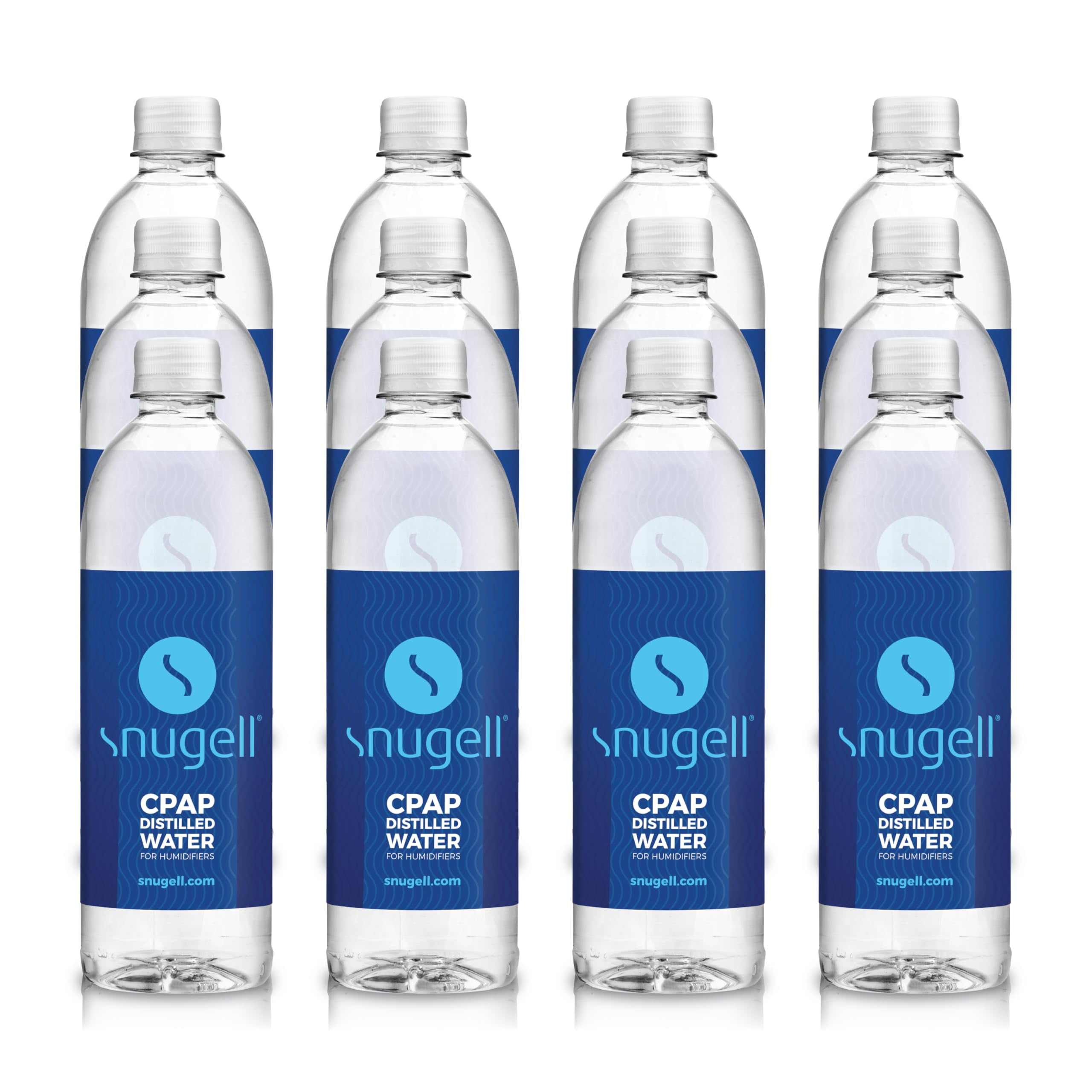 Snugell Bottled Distilled Water for CPAP Machines (12-Pack, 20 oz Each)