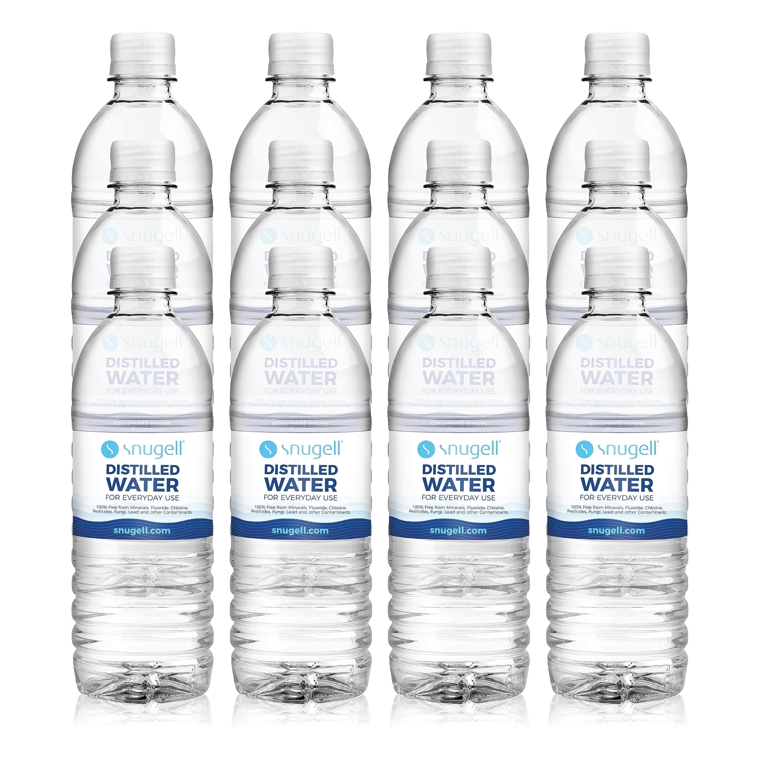 Snugell Distilled Water 16.9 oz Bottles 12-Pack | Pure, Safe, Clean, Ultra-Filtered | BPA Free | Convenient Everyday Use Distilled Water | Made in USA
