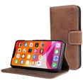 thumbnail image 1 of Snugg iPhone 14 Pro Case Wallet – Folding Wallet Case with 3 Card Slots, Magnet Closure, and Phone Stand Function – Leather, TPU, and Nubuck iPhone 14 Pro Wallet Case – Brown, 1 of 7
