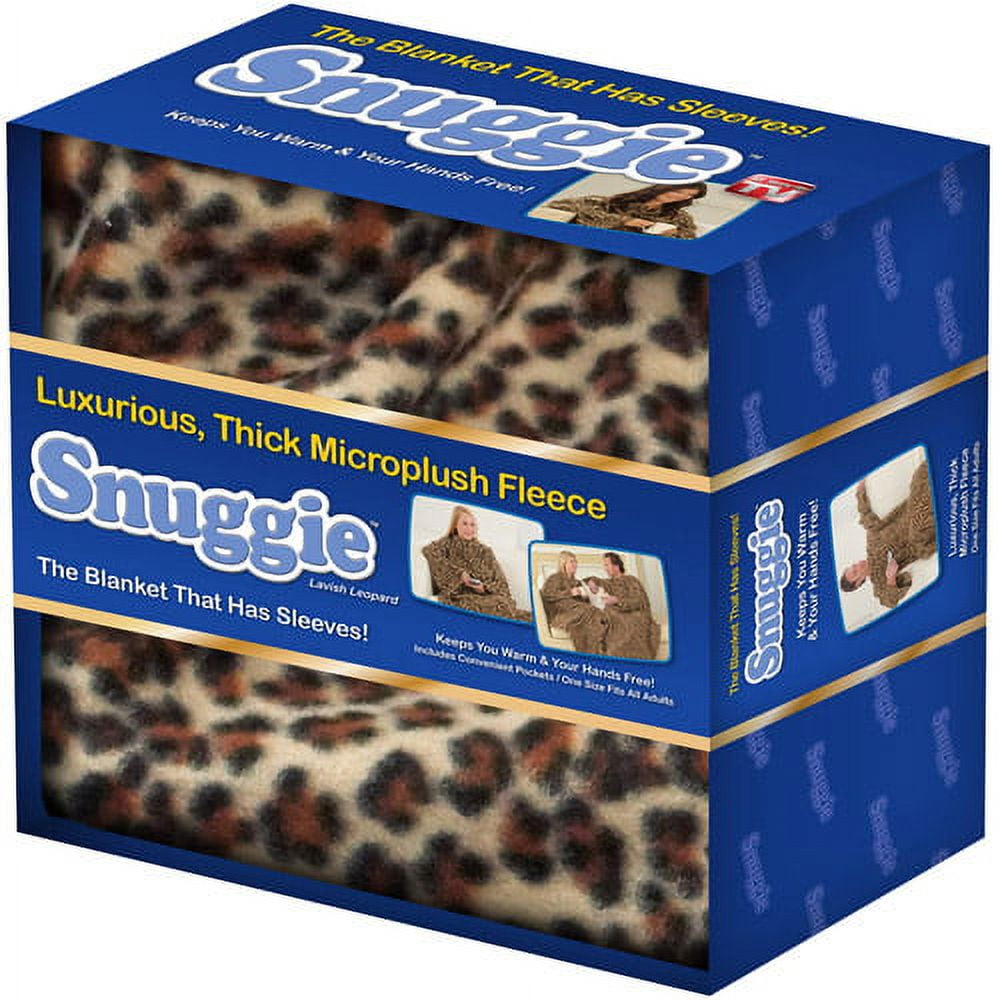 Snuggie Luxury Plush Leopard Sleeved Blanket, 1 Each