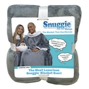 Snuggie Wearable Blanket With Sleeves & Pockets, Sherpa, One Size, Charcoal, 71 x 54