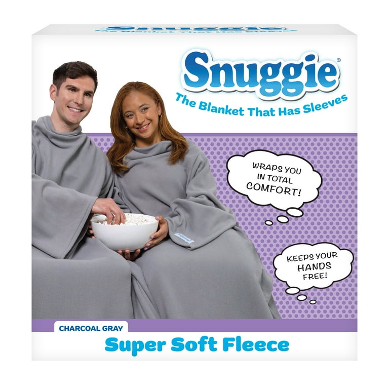 Snuggie Oversized Comfy Wearable Blanket Adult Size Super Soft Fleece Charcoal Walmart