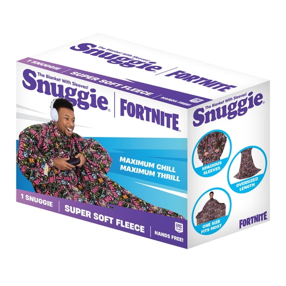 Snuggie Fortnite Graffiti Original Wearable Blanket with Sleeves, Super Soft Fleece