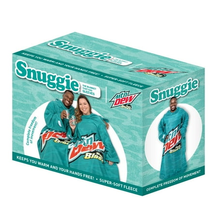 Snuggie The Original Wearable Blanket with Sleeves, Super Soft Throw Fleece, Mountain Dew Baja Blast