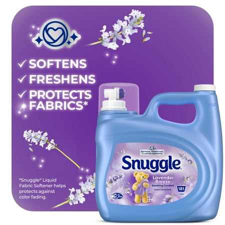 Snuggle Liquid Fabric Softener, Lavender Breeze Soothing Comfort, 123.1 oz, 181 Loads
