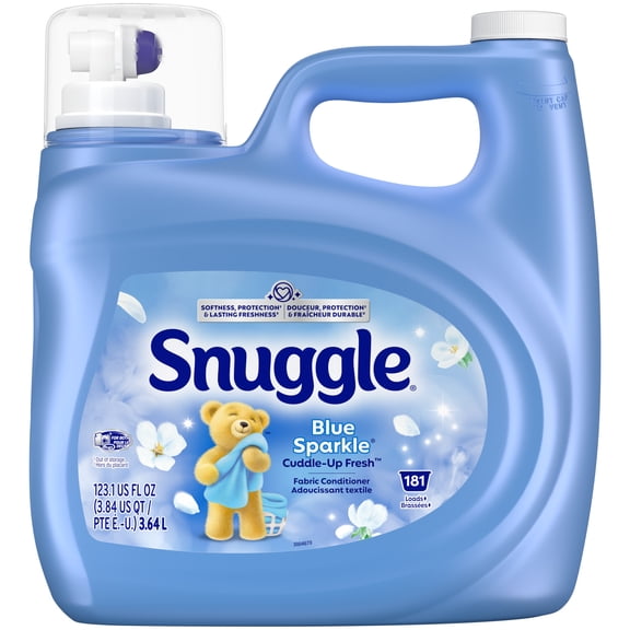 Snuggle Liquid Fabric Softener, Cuddle-Up Fresh Blue Sparkle, 123.1 oz, 181 Loads