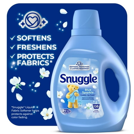 Snuggle Liquid Fabric Softener, Blue Sparkle, 93.8 oz,  138 Loads