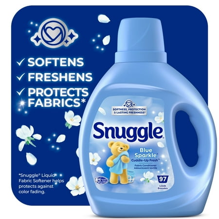 Snuggle Liquid Fabric Softener, Cuddle-Up Fresh Blue Sparkle, 66 oz, 97 Loads