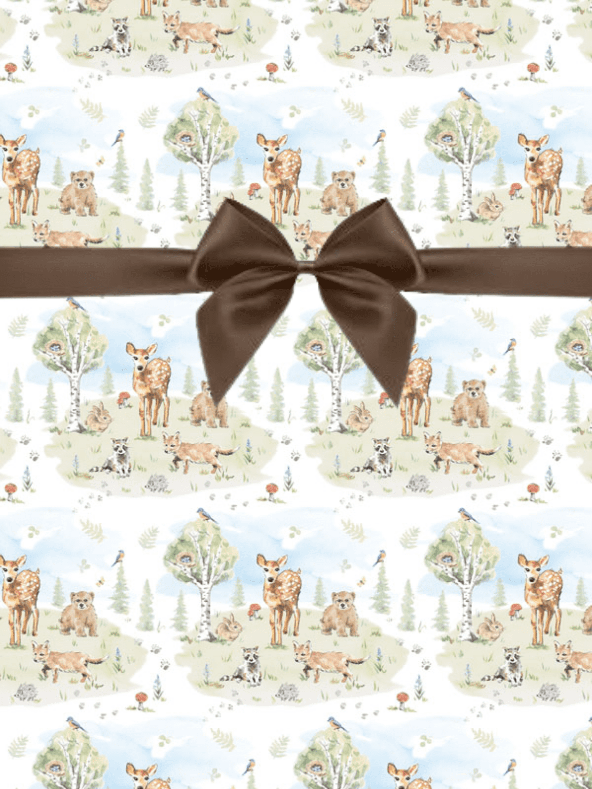 Blue Baby Deer Tissue Paper, Christmas Gift Wrapping Paper for Baby Boy,  Woodland Animal Theme Holiday Gift Wrap, Boy Baby Shower Gift Wrap 