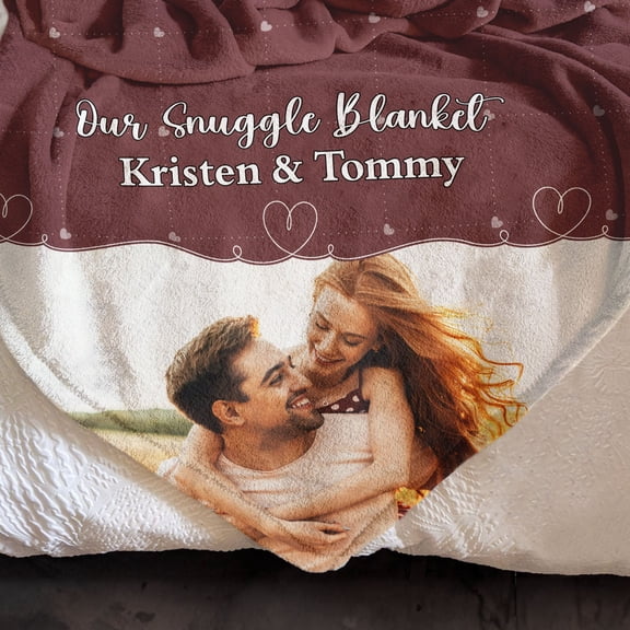 Our Snuggle Blanket - Personalized Photo Blanket. personalized valentines gift for her him husband wife boyfriend girlfriend fiancee fiancée bride groom