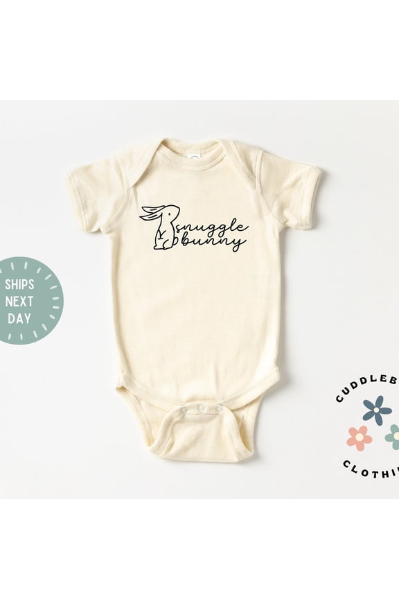 Snuggle Bunny Baby Bodysuit, Baby 1st Easter, Gift for Baby, Happy Easter, Granddaughter, Grandson,