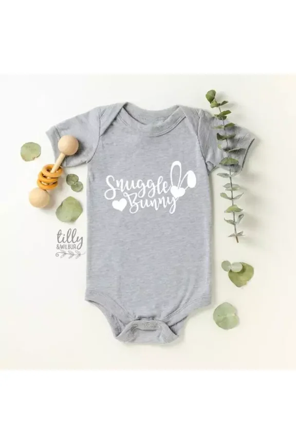 Snuggle Bunny Easter Baby Bodysuit, Bunny Ears Bodysuit, First Easter Baby Cute Baby Onesie, BABY BODYSUIT LAT 4424