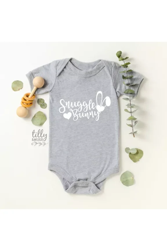 Snuggle Bunny Easter Baby Bodysuit, Bunny Ears Bodysuit, First Easter Baby Cute Baby Onesie, BABY BODYSUIT LAT 4424