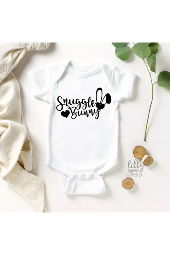 Snuggle Bunny Easter Baby Bodysuit, Bunny Ears Bodysuit, First Easter Baby Cute Baby Onesie, BABY BODYSUIT LAT 4424