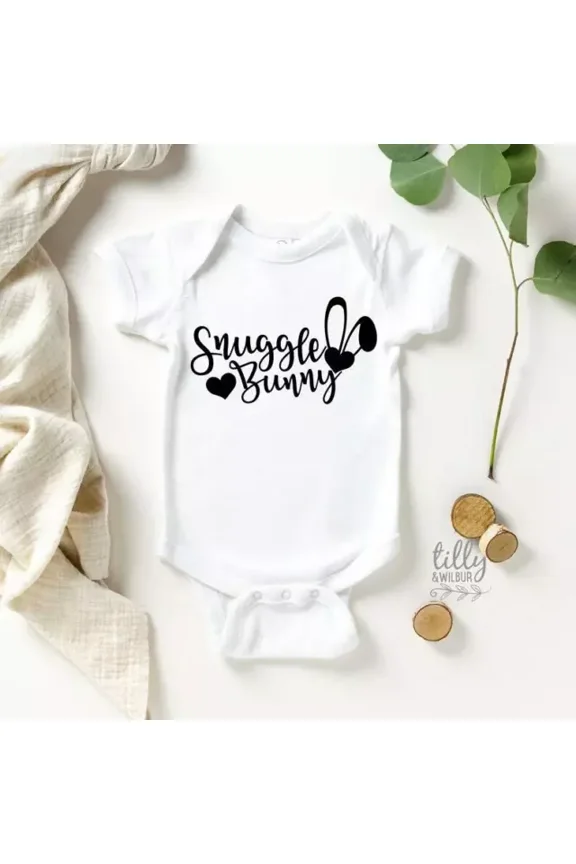 Snuggle Bunny Easter Baby Bodysuit, Bunny Ears Bodysuit, First Easter Baby Cute Baby Onesie, BABY BODYSUIT LAT 4424