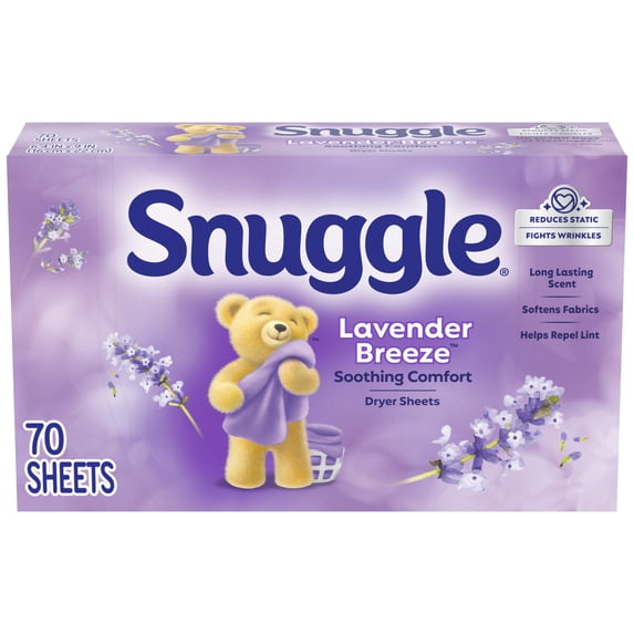 Snuggle Exhilarations Fabric Softener Dryer Sheets, Lavender & Vanilla Orchid, 70 Count