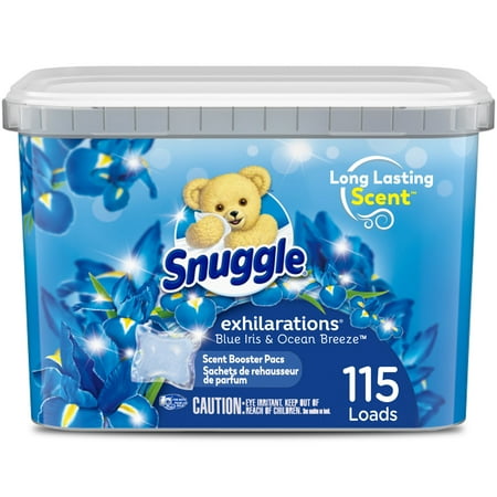 Snuggle Exhilarations In Wash Laundry Scent Booster Pacs, Blue Iris & Ocean Breeze, 115 Count