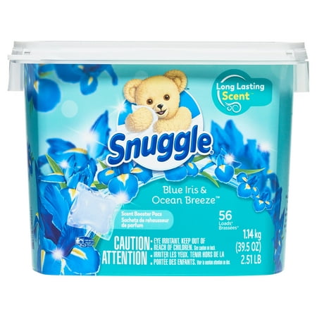 Snuggle Exhilarations In Wash Laundry Scent Booster Pacs, Blue Iris & Ocean Breeze, 56 Count