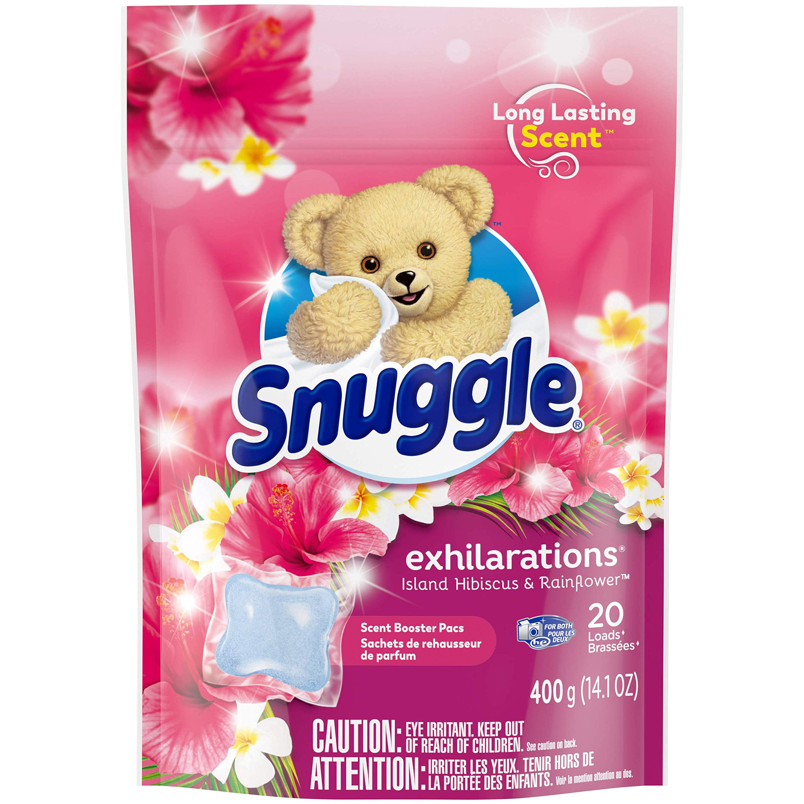 Snuggle Exhilarations In Wash Laundry Scent Booster Pacs, Island Hibiscus and Rainflower, 20 Count
