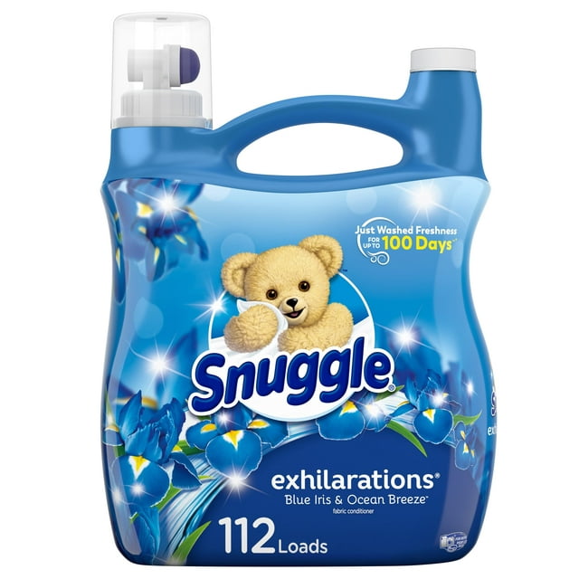 Snuggle Exhilarations Liquid Fabric Softener, Blue Iris & Ocean Breeze, 96 Ounce, 112 Loads