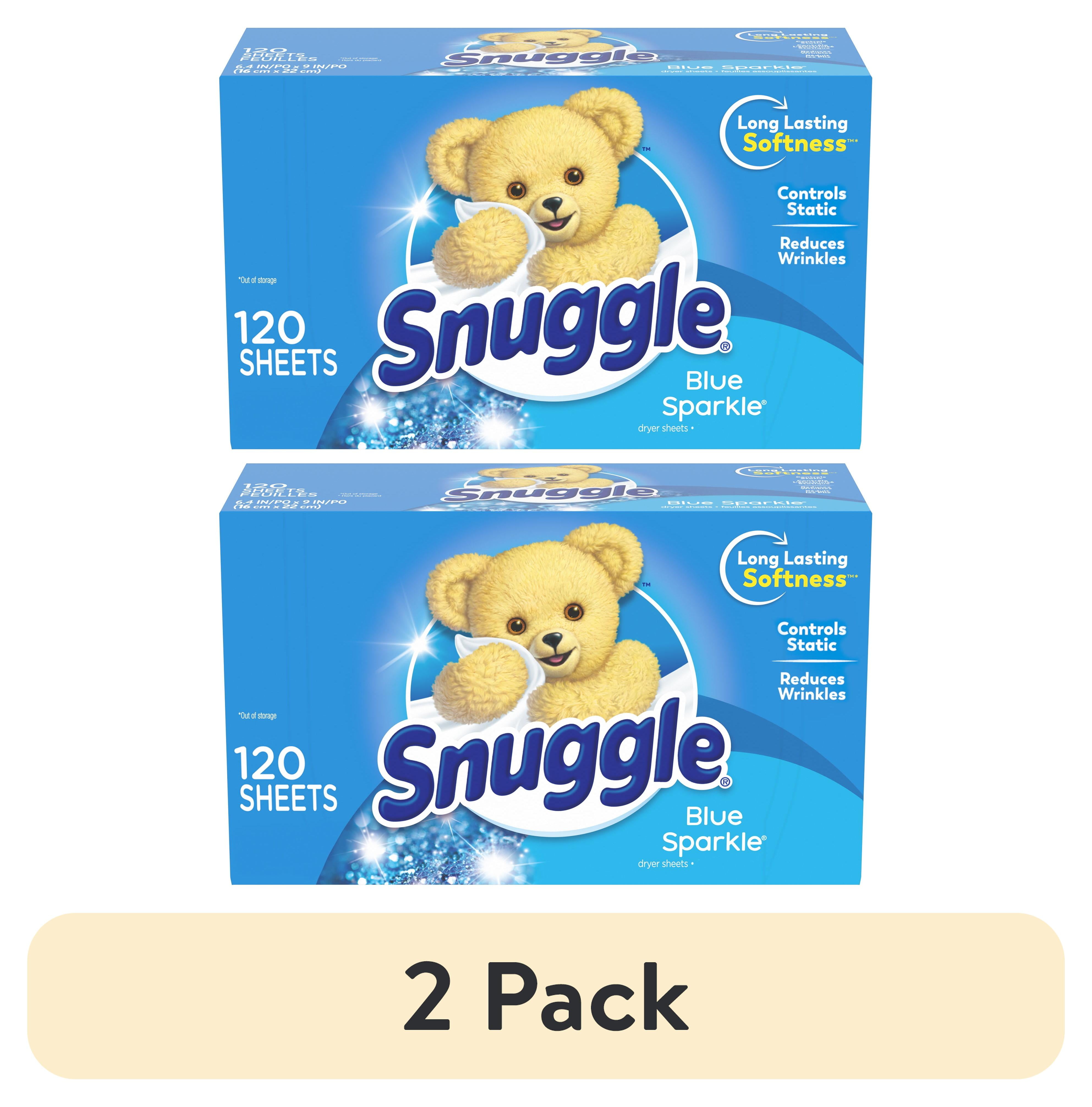 (2 Pack) Snuggle Fabric Softener Dryer Sheets, Blue Sparkle, 120 Count ...