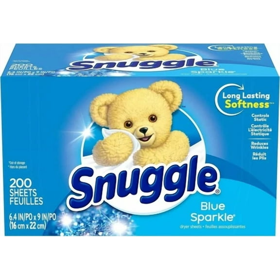 Snuggle Fabric Softener Dryer Sheets, Blue Sparkle, 200 Count