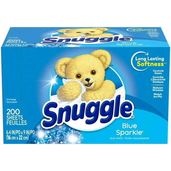 Snuggle Fabric Softener Dryer Sheets, Blue Sparkle, 200 Count