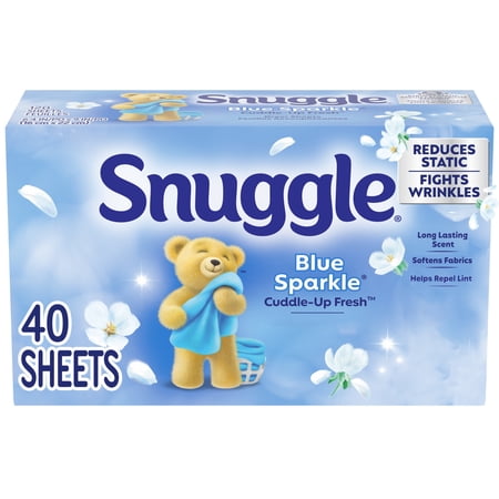 Snuggle Blue Sparkle Cuddle Up Fresh Dryer Sheets, 40 Count
