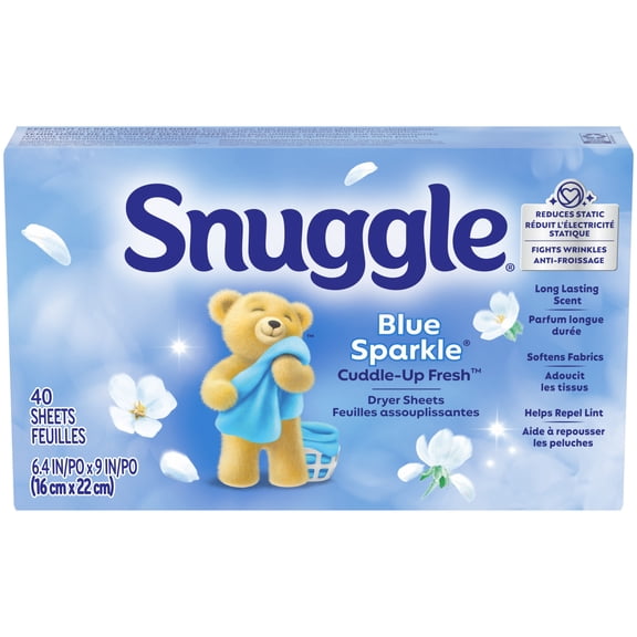 Snuggle Blue Sparkle Cuddle Up Fresh Dryer Sheets, 40 Count