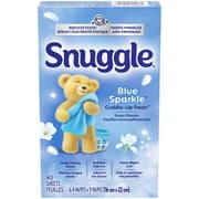 Snuggle Fabric Softener Dryer Sheets, Blue Sparkle, 40 Count