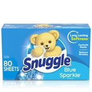 PR Snuggle Fabric Softener Dryer Sheets, Blue Sparkle, 80 Count