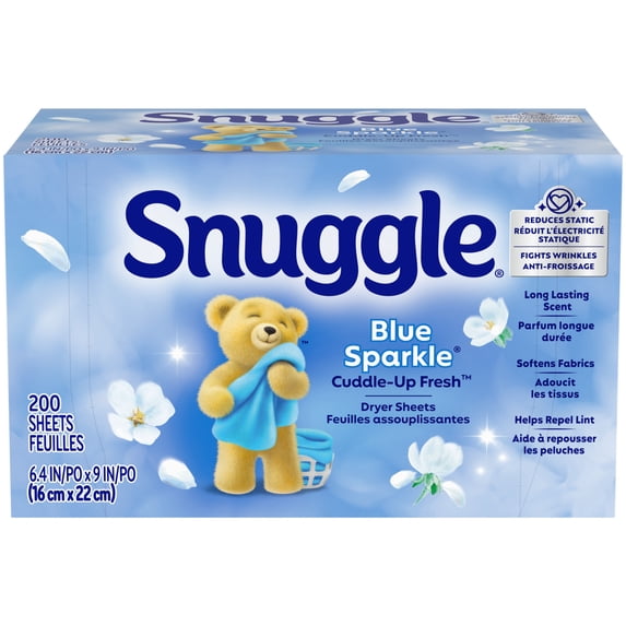 Snuggle Blue Sparkle Cuddle Up Fresh Dryer Sheets, 200 Count