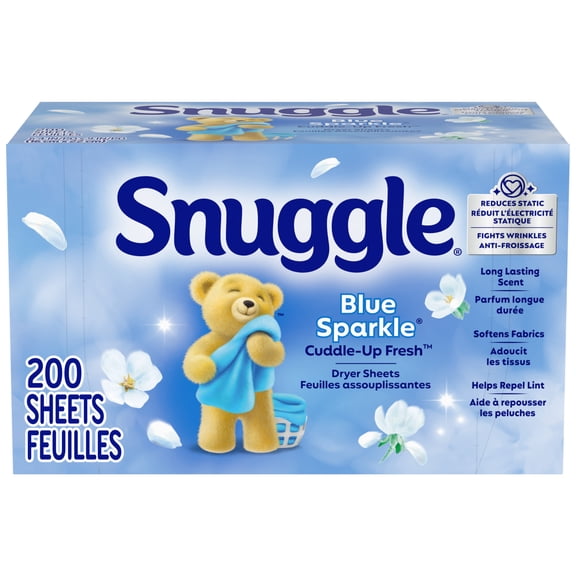 Snuggle Fabric Softener Dryer Sheets, Blue Sparkle, 200 Count