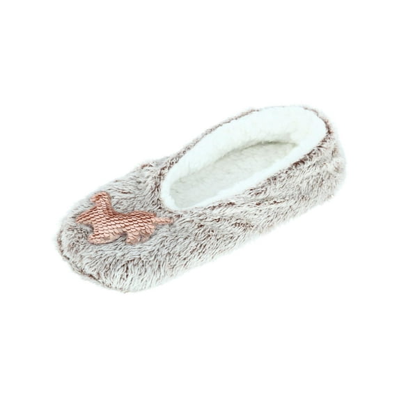 Snuggle Feet Faux Fur Sherpa Lined Slipper Sock with Sequins (Women)