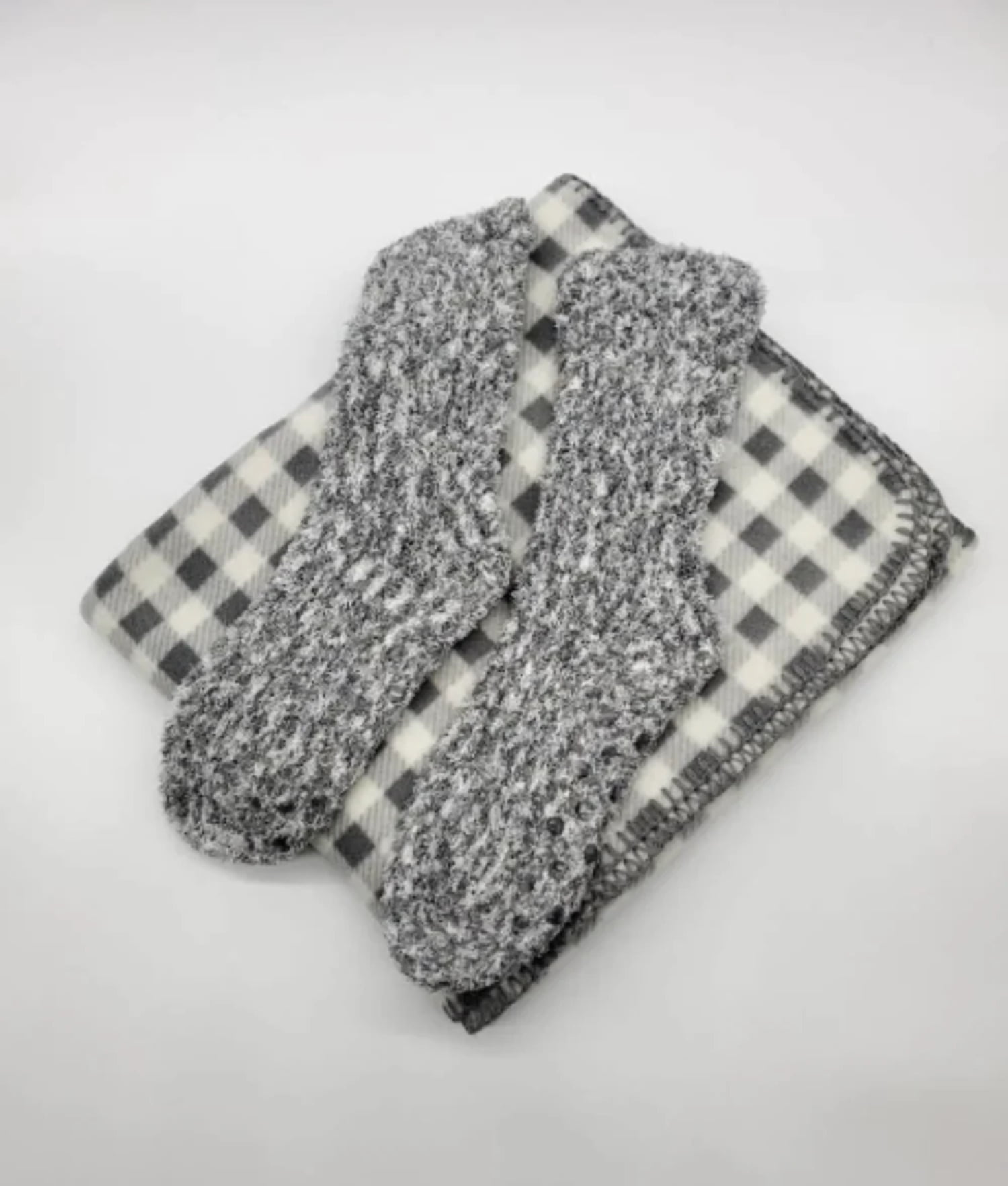 Snuggle Feet Super Cozy Blanket + Sock Set, Soft Fleece Throw Blanket