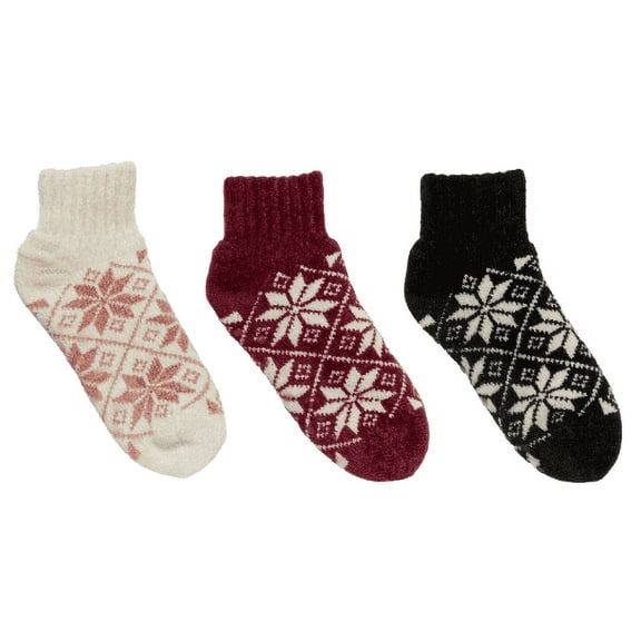 Snuggle Feet Women's Chenille Sherpa Booties, Grippers