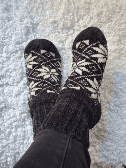 Snuggle Feet Women's Chenille Sherpa Booties, Grippers 