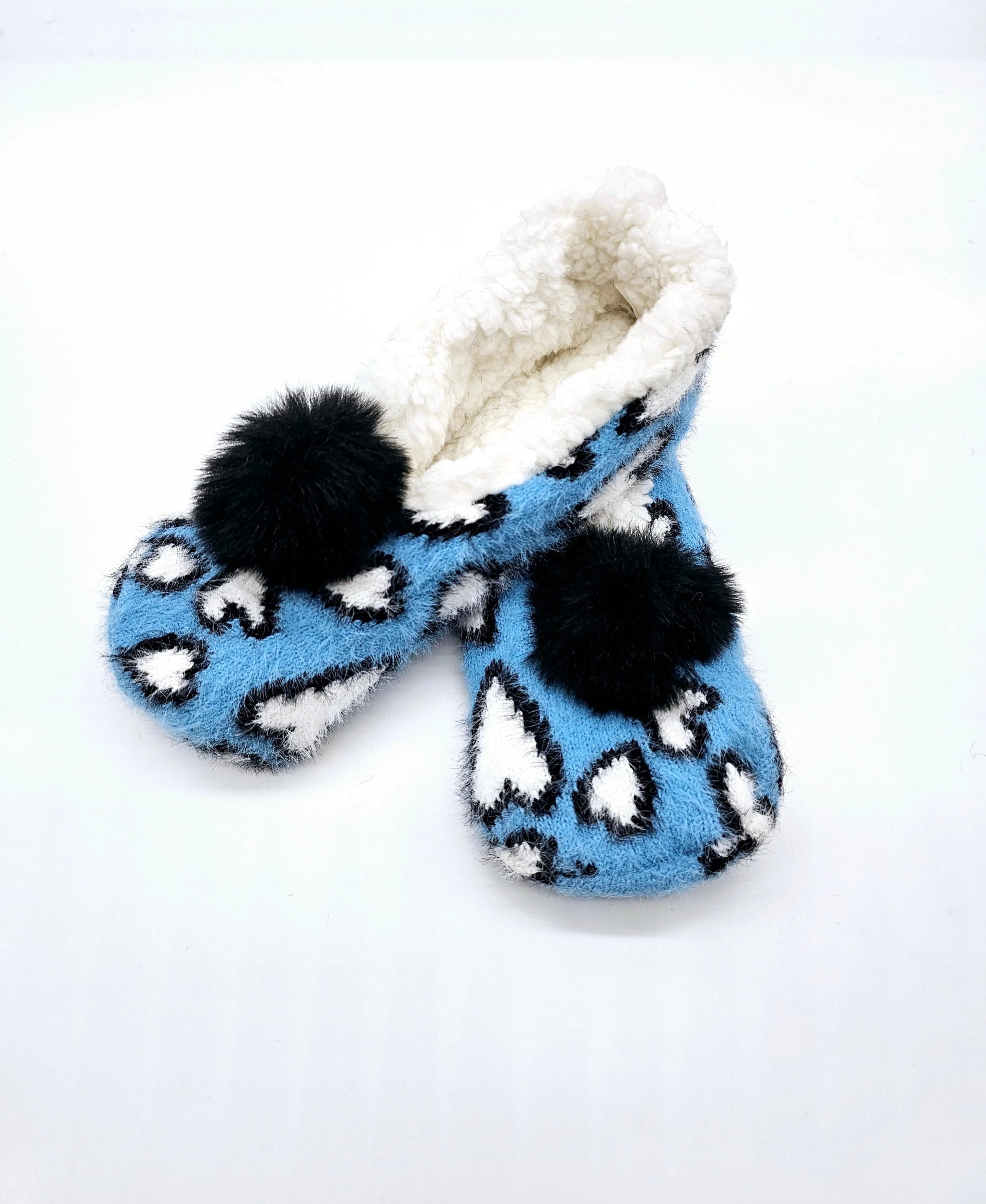 Snuggle Feet Women's Comfy Sherpa Lined Indoor Pom Pom Slippers, Hairy