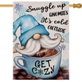 thumbnail image 1 of Snuggle Up Gnomies Winter Home Decorative House Flag, Gnome Garden Yard Coffee Cup Snowflake Outside Decor, Christmas Farmhouse Outdoor Large Burlap Double Sided 28x40, 1 of 6