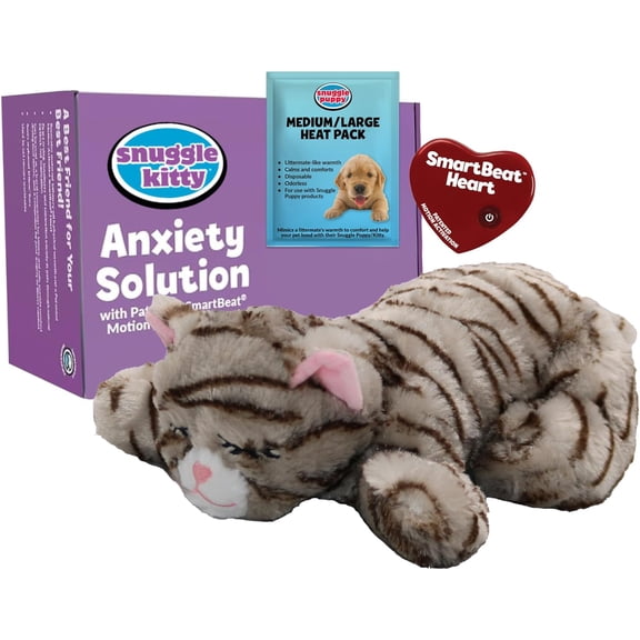 Snuggle Kitty Heartbeat Plush Cat Toy by - Cat Calming Toy and Anxiety Relief for All Breed Sizes